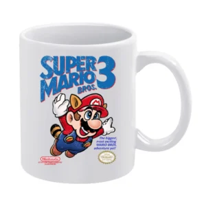 Super Mario Bros 3 Nes Nintendo Old School Retro Video Game Fan Distre White Mug