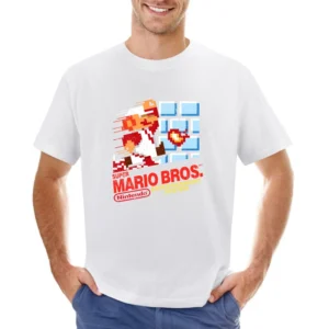 Super Mario Bros Nes Nintendo Old School Retro Video Game Fan Distress Asian Size Men T-Shirt