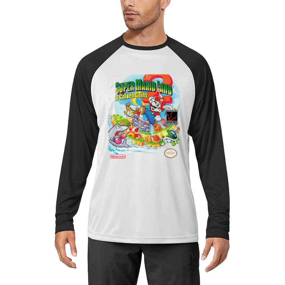 Super Mario Land 2 6 Golden Coins Game Boy Nintendo Old School Retro V Men Long Sleeve T-Shirt