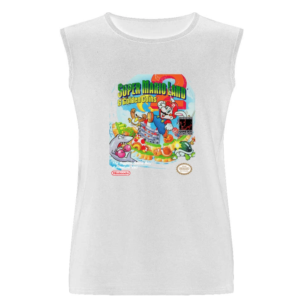 Super Mario Land 2 6 Golden Coins Game Boy Nintendo Old School Retro V Men Sleeveless T-Shirt