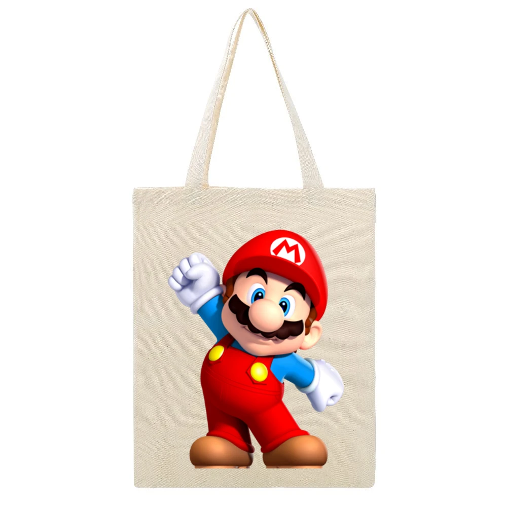 Super Mario Tshirt (all Styles And Colors Available) Beige Canvas Tote Shopping Bag