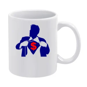 Super buck $ - men with suit White Mug