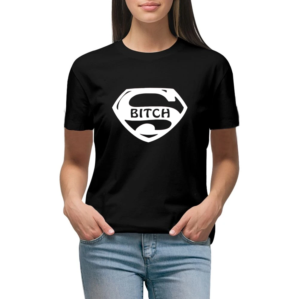 Superman parody super bitch Premium Women Ladies T-shirt