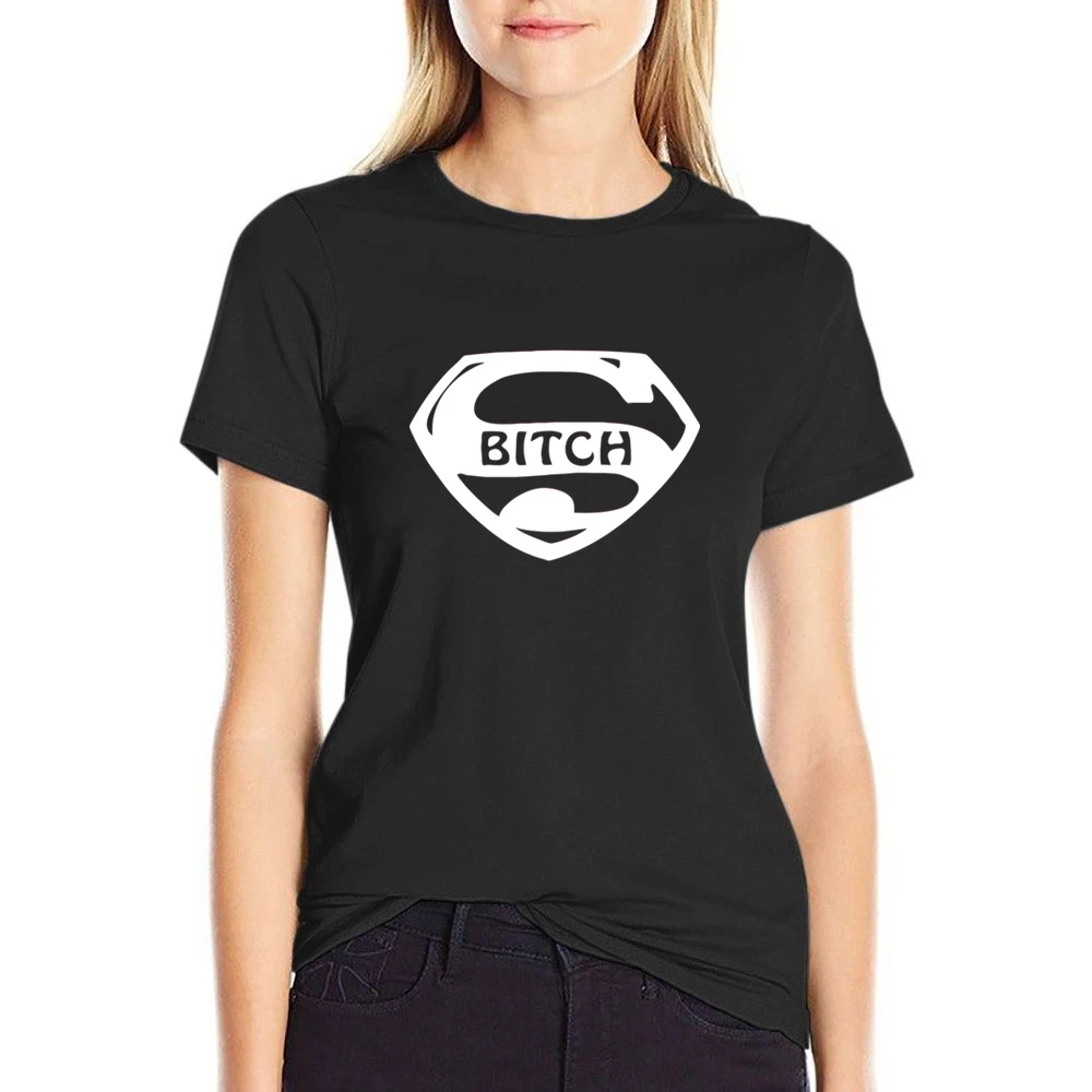 Superman parody super bitch US Size Women Ladies T-shirt