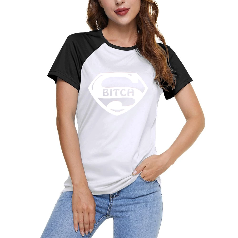 Superman parody super bitch Women Ladies Short Sleeve T-Shirt