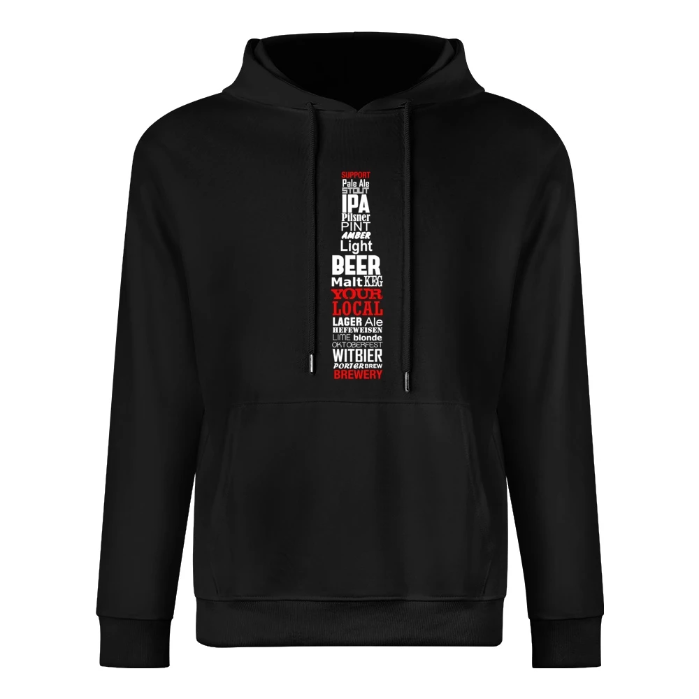 Support Your Local Brewery Fun Beer Bottle Mosaic Types Graphic Indepe European Size Men Hoodie