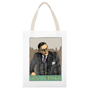 TS Eliot White Canvas Tote Shopping Bag