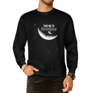 Take Me To Neverland Fun Peter Pan Popular Graphic Movie European Size Pullover Sweater