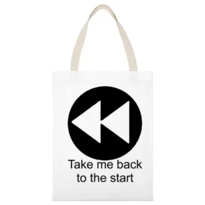 Take me back to the start - music player button White Canvas Tote Shopping Bag
