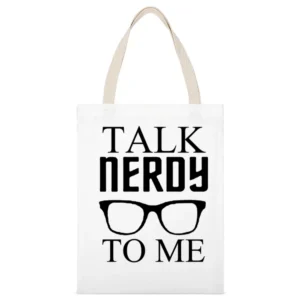 Talk nerdy to me funny humor jokes White Canvas Tote Shopping Bag