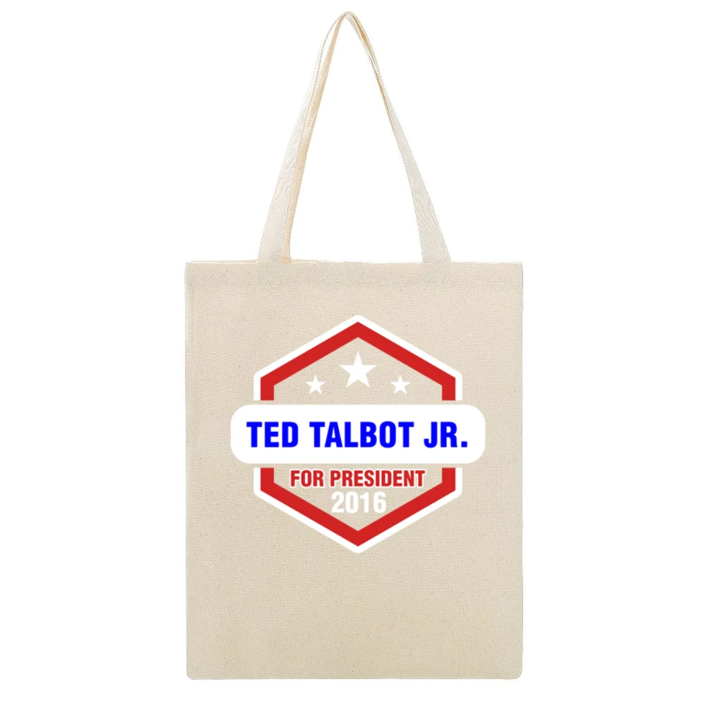 Ted Talbot Jr Beige Canvas Tote Shopping Bag