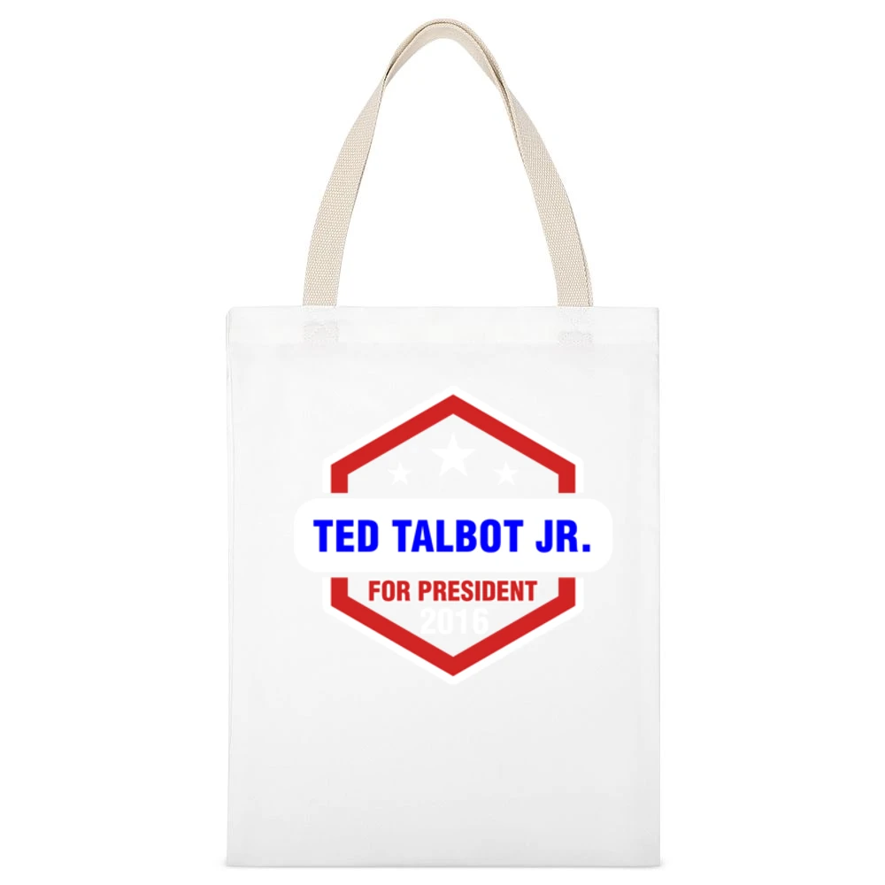 Ted Talbot Jr White Canvas Tote Shopping Bag