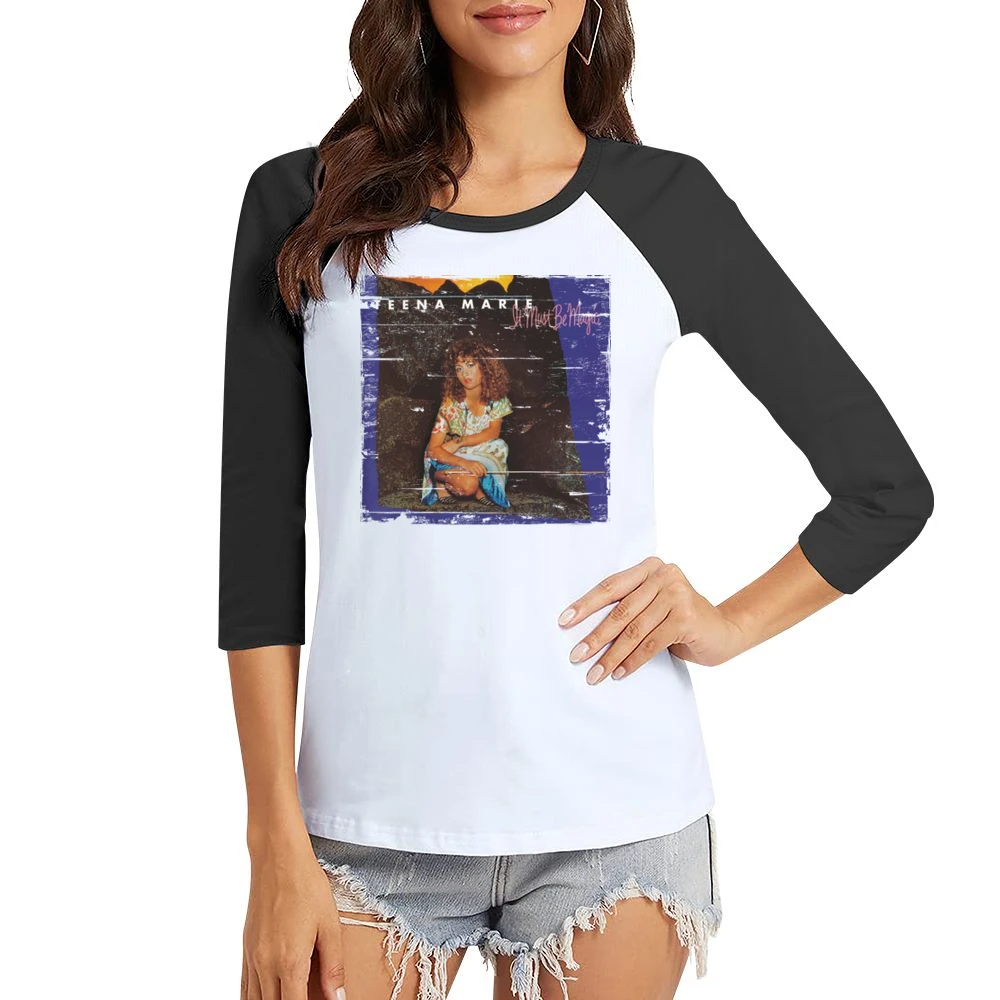 Teena Marie It Must Be Magic Album Cover Distressed Image Women Ladies 3-4 Sleeve T-Shirt
