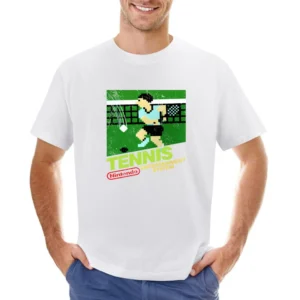 Tennis Nes Nintendo Old School Retro Video Game Japanese Fan Distresse Asian Size Men T-Shirt