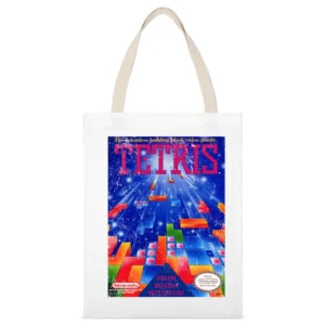 Tetris Nes Nintendo Old School Retro Video Game Fan Distressed White Canvas Tote Shopping Bag