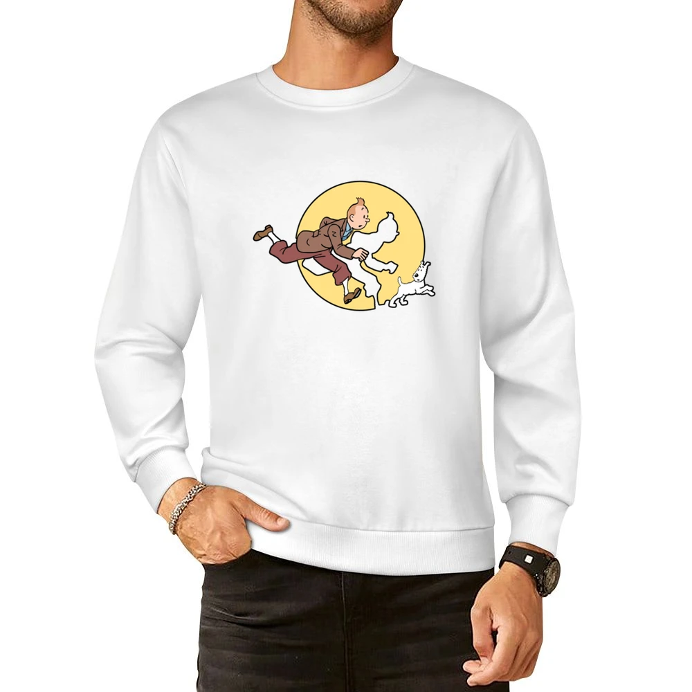 The Adventures Of Tintin Fun Popular Vintage Style Tv Show Graphic T S European Size Pullover Sweater