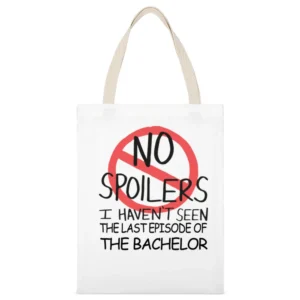 The Bachelor No Spoilers Last Episode Tv Funny White Canvas Tote Shopping Bag