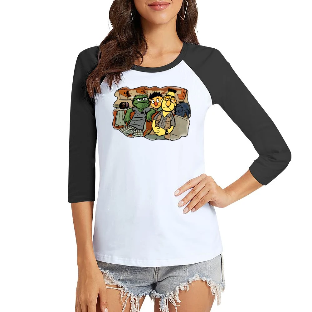 The Big Lebowski Movie Sesame Street Parody Women Ladies 3-4 Sleeve T-Shirt