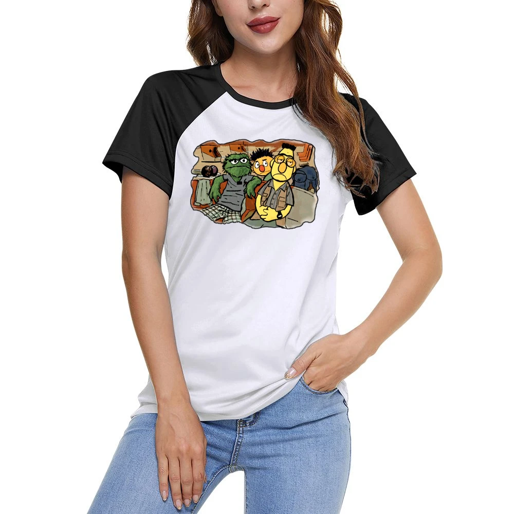 The Big Lebowski Movie Sesame Street Parody Women Ladies Short Sleeve T-Shirt
