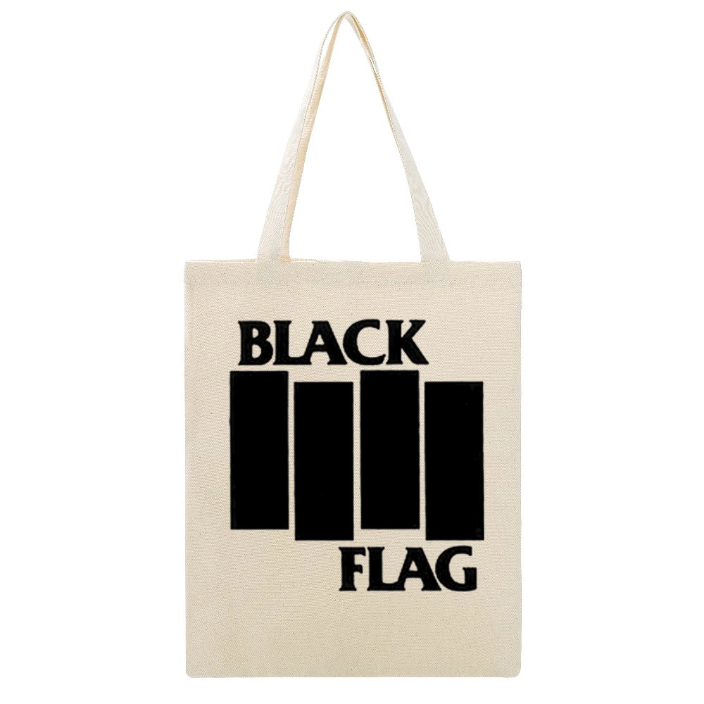 The Black Flag Beige Canvas Tote Shopping Bag