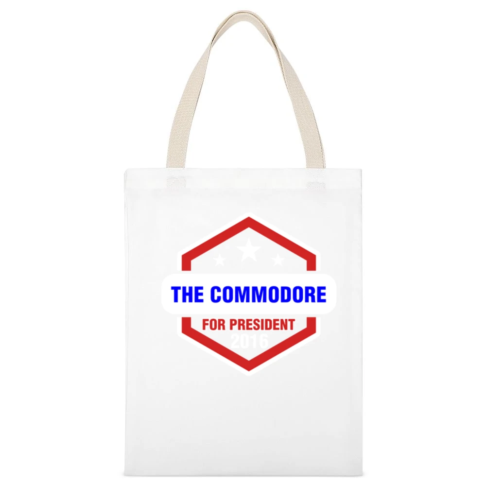 The Commodore For President 2016 Boardwalk Empire TV Show White Canvas Tote Shopping Bag