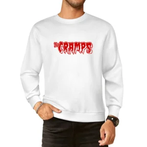 The Cramps red text logo European Size Pullover Sweater