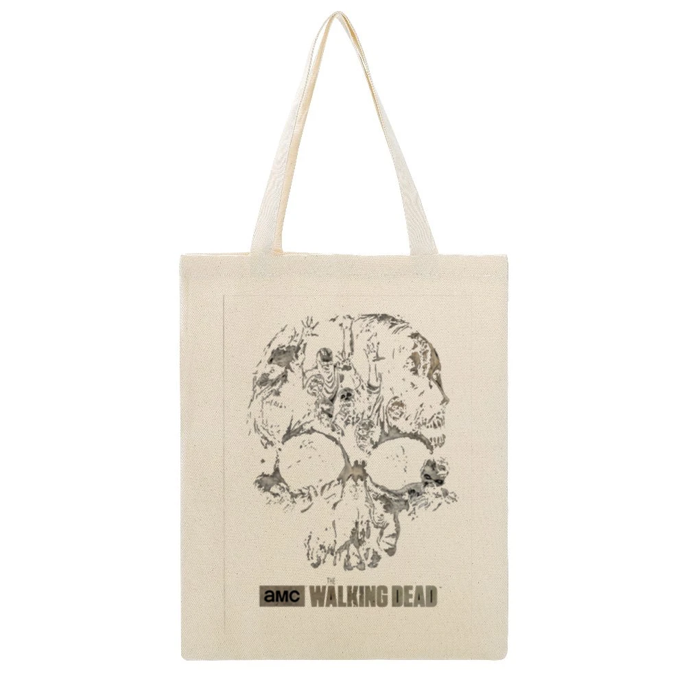 The Dead Skull Beige Canvas Tote Shopping Bag