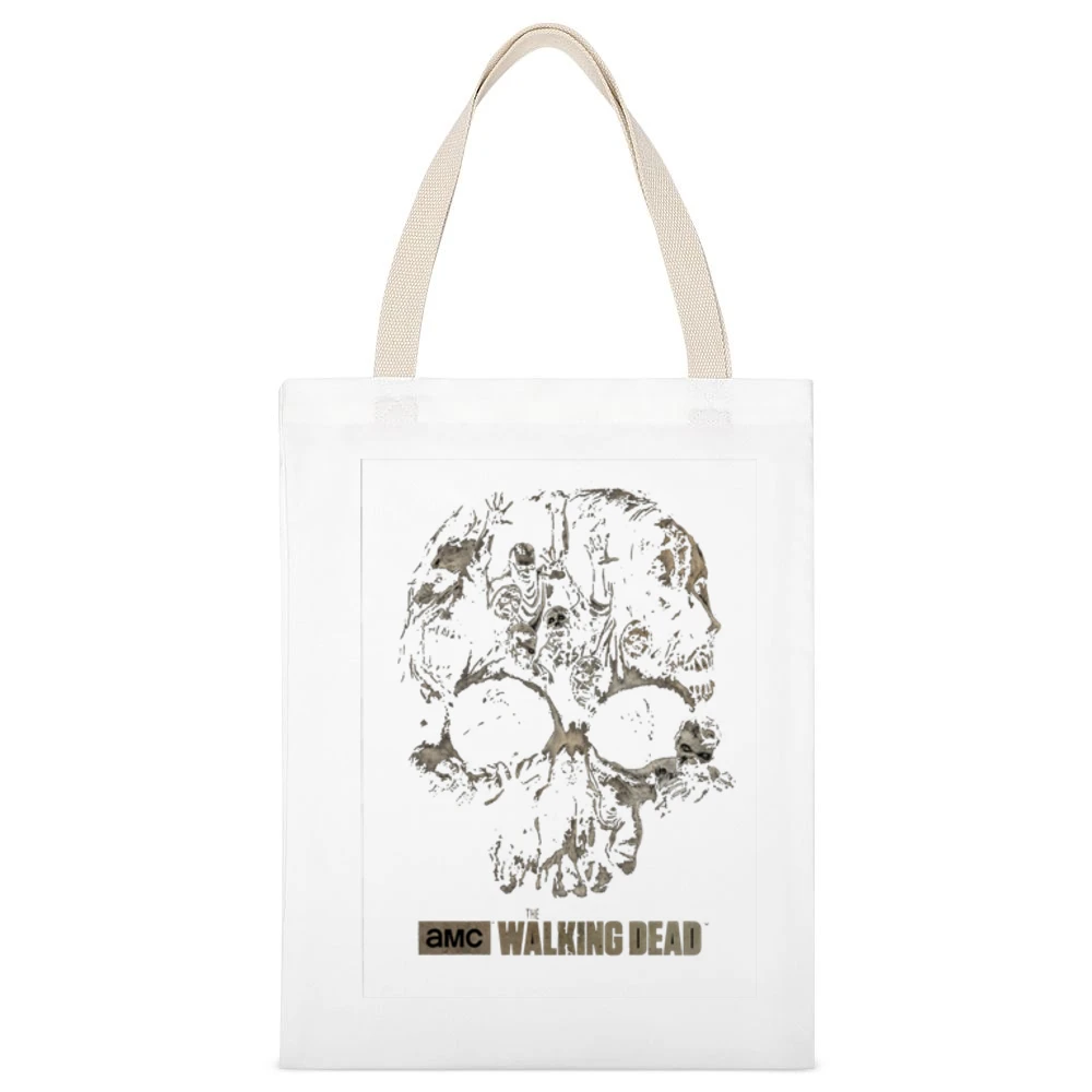 The Dead Skull White Canvas Tote Shopping Bag