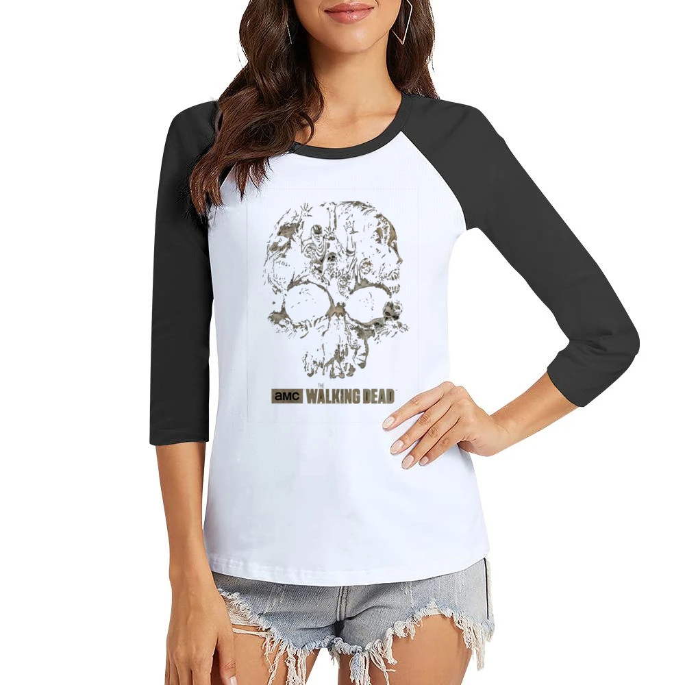 The Dead Skull Women Ladies 3-4 Sleeve T-Shirt