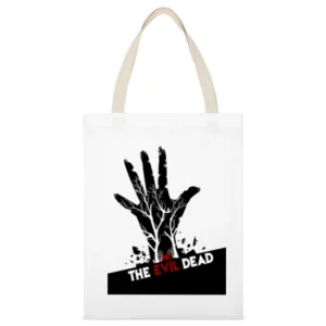 The Evil Dead Tee White Canvas Tote Shopping Bag