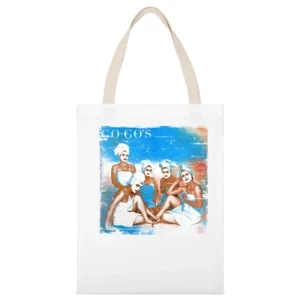 The Go Gos Beauty And The Beat Album Cover Distressed Image White Canvas Tote Shopping Bag