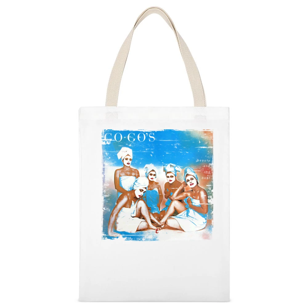 The Go Gos Beauty And The Beat Album Cover Distressed Image White Canvas Tote Shopping Bag