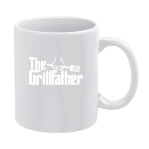 The Grill Father ( Can Add Name) Apron White Mug