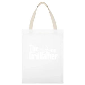 The Grillfather Funny White Canvas Tote Shopping Bag
