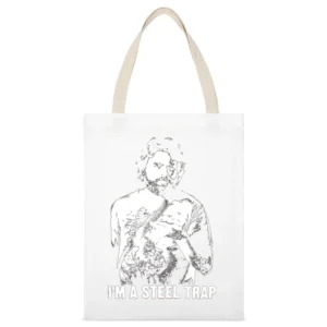 The Hangover Alan I'm A Steel Trap Funny White Canvas Tote Shopping Bag