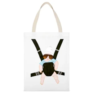 The Hangover Movie Baby Carrier Funny White Canvas Tote Shopping Bag