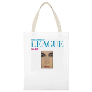 The Human League Dare Album Cover Distressed Image White Canvas Tote Shopping Bag