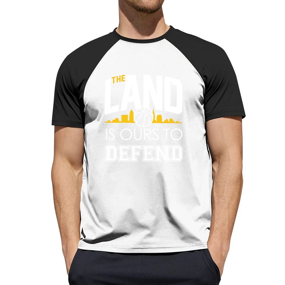 The Land Is Ours To Defend Cool Cleveland Basketball Championship Cavs Men Short Sleeve T-Shirt