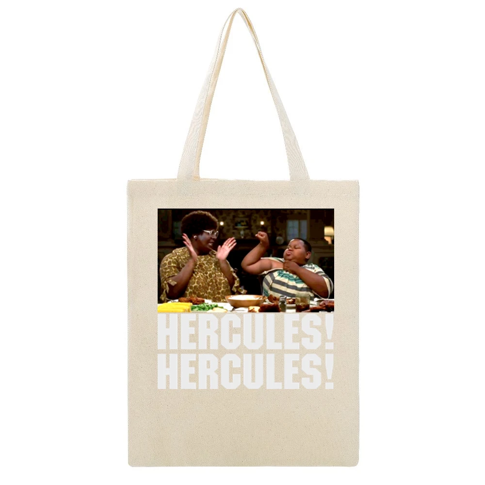 The Nutty Professor Movie Hercules Beige Canvas Tote Shopping Bag