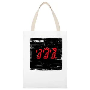 The Police Ghost In The Machine Album Cover Distressed Image White Canvas Tote Shopping Bag