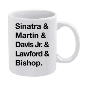 The Rat Pack Sinatra Martin Davis Jr Lawford Bishop 60s Black White Mug