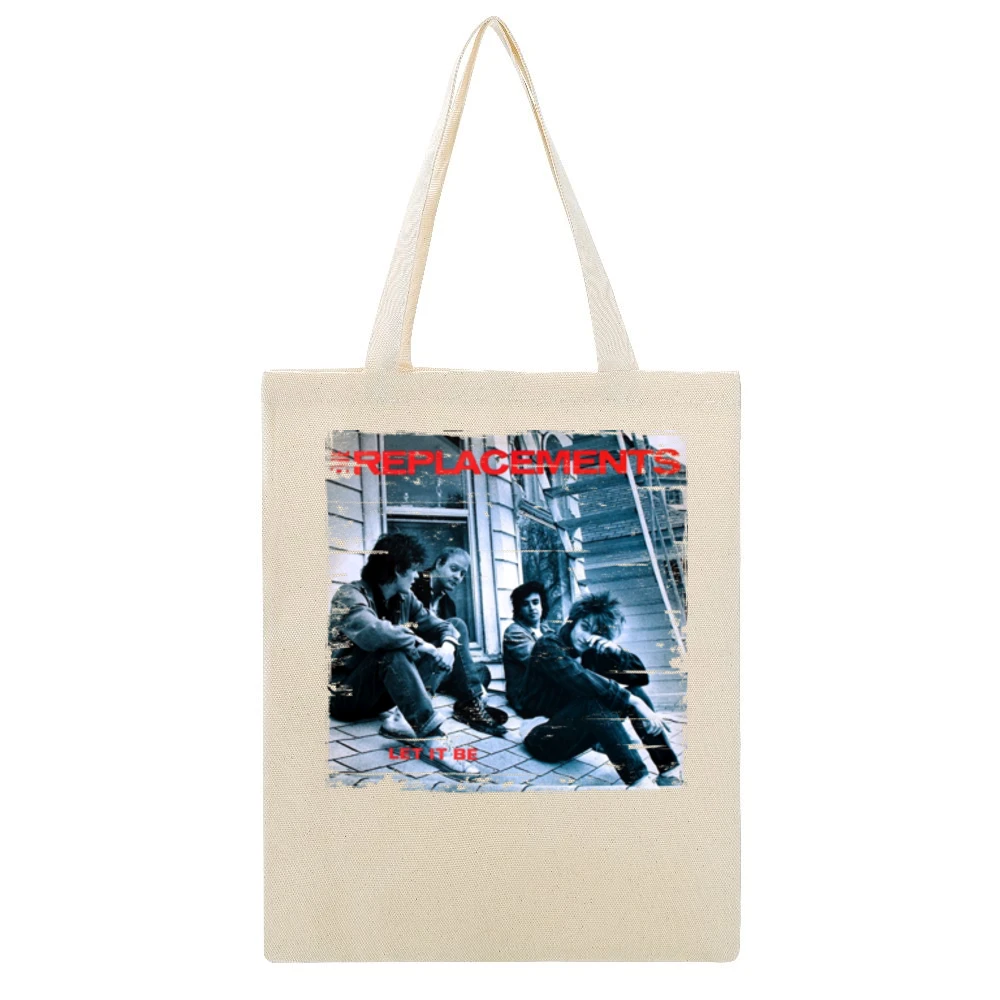 The Replacements Let It Be Album Cover Distressed Image Beige Canvas Tote Shopping Bag