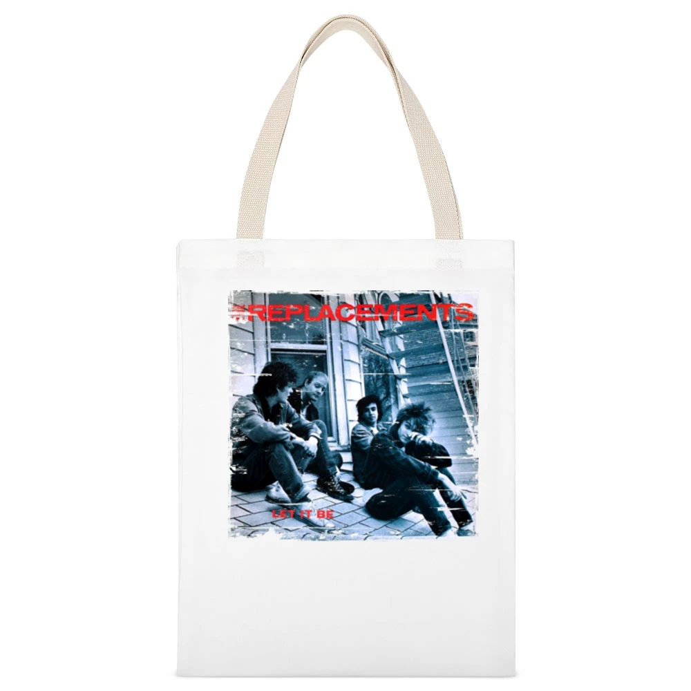 The Replacements Let It Be Album Cover Distressed Image White Canvas Tote Shopping Bag