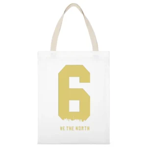 The Six We The North White Canvas Tote Shopping Bag