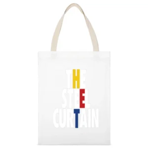The Steel Curtain Tshirt White Canvas Tote Shopping Bag