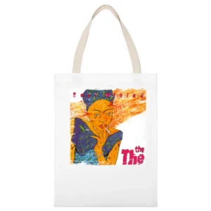 The The Soul Mining Album Cover Distressed Image White Canvas Tote Shopping Bag