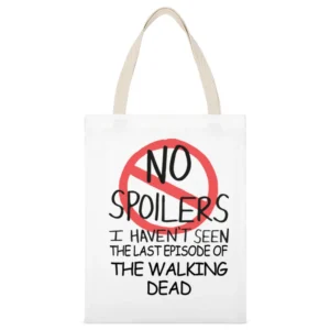 The Walking Dead No Spoilers Last Episode Tv Funny White Canvas Tote Shopping Bag