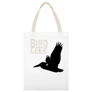 The flying geek bird White Canvas Tote Shopping Bag