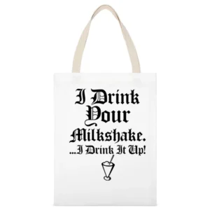 There Will Be Blood Drink Your Milkshake White Canvas Tote Shopping Bag