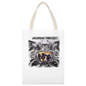 Thin Lizzy Jailbreak Album Cover Distressed Image White Canvas Tote Shopping Bag